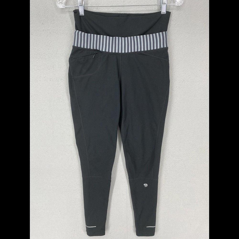 Mountain Hardware Womens Legging Size Small Black Stripe Layered Active Pant